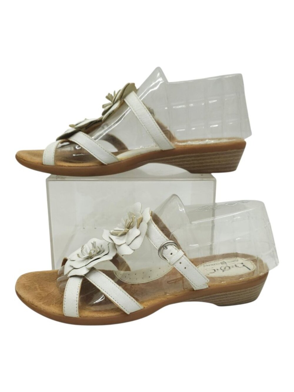 b.o.c. Born Concept Juniper II Sandals Womens 8 White Flower Wedge Cottagecore